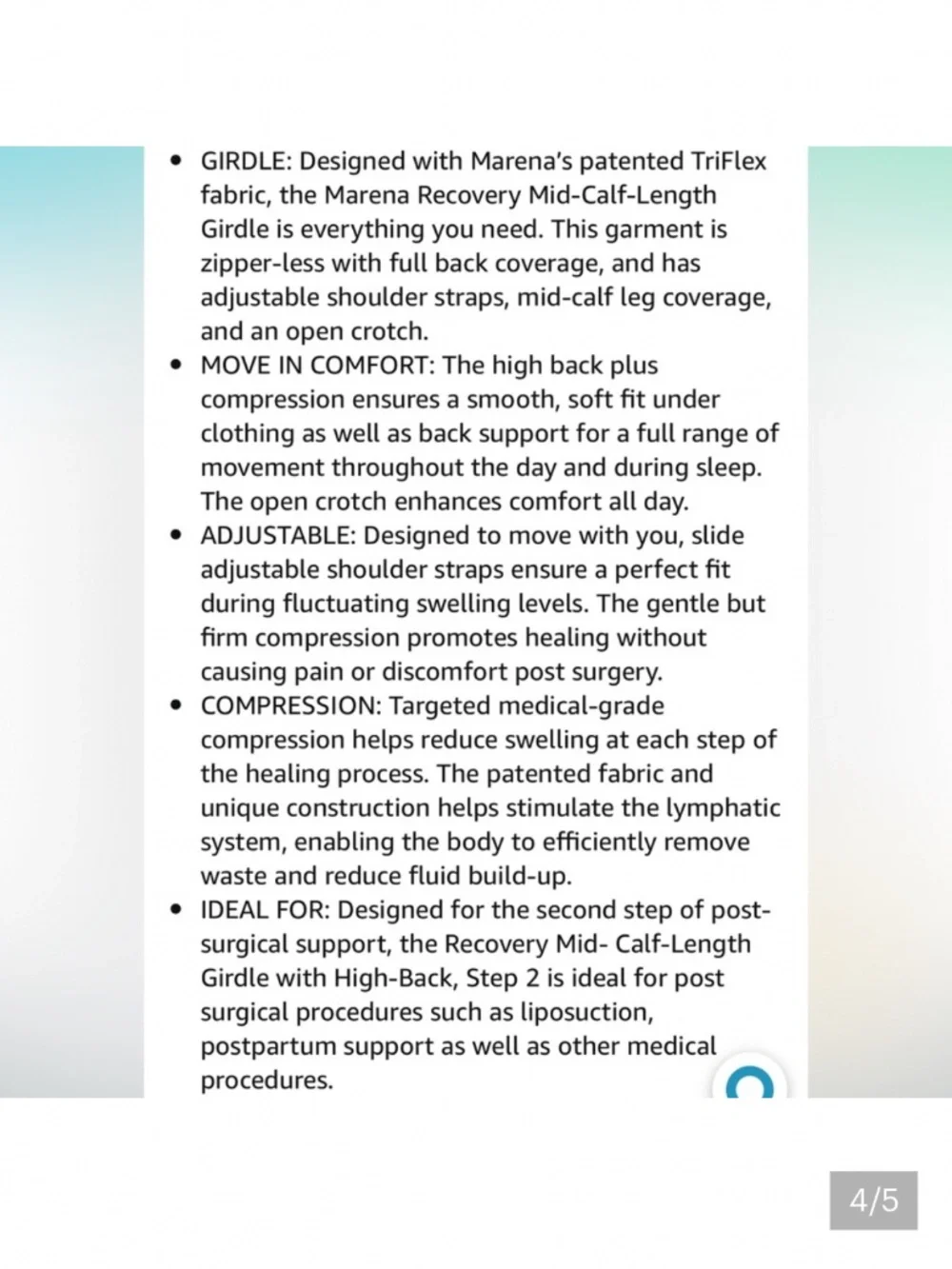 Marena recovery pull-on girdle